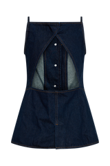 Ashton Sleeveless Button Denim Top - Indigo Blue