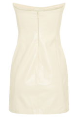 Sophie Faux Leather Strapless Mini Dress - Bone