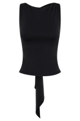 Catelyn Asymmetrical Scuba Jersey Top - Black