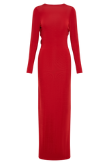Bennett Slinky Long Sleeve Maxi Dress - Ruby