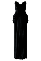 Paige Strapless Velvet Maxi Dress - Black