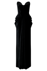 Paige Strapless Velvet Maxi Dress - Black