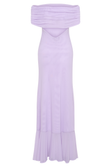 Audrey Off Shoulder Mesh Maxi Dress - Lilac