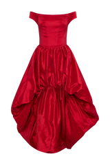 Amelia Bubble Maxi Dress - Ruby Red