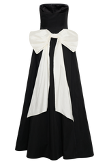 Frances Strapless Bow Maxi Dress - Black
