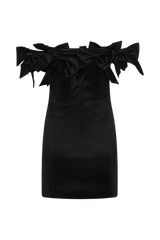 Rose Strapless Bow Mini Dress - Black
