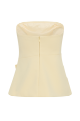 Faith Strapless Suiting Top - Lemon Cream