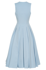 Keely Cotton Sleeveless Midi Dress - Sky Blue