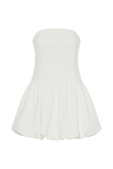 Clementina Strapless Bubble Mini Dress - White