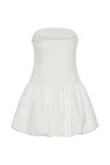 Clementina Strapless Bubble Mini Dress - White