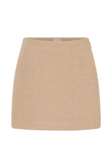 Camilla Boucle Mini Skirt - Light Taupe