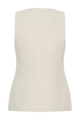 Camilla Boucle Sleeveless Vest - Ivory