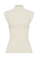 Maxine Knit Open Back Top - Ivory