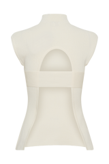 Maxine Knit Open Back Top - Ivory