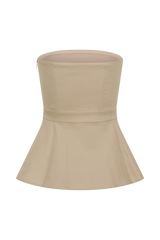 Dora Strapless Linen Top - Natural