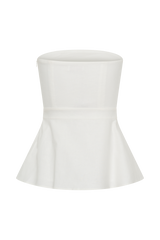 Dora Strapless Linen Top - Ivory