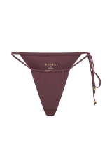 Andie Ruched String Side Bikini Brief - Chocolate