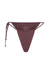 Andie Ruched String Side Bikini Brief - Chocolate