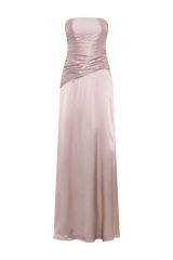 Serena Strapless Taffeta Maxi Dress - Bronze Taupe
