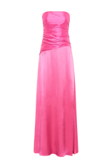 Serena Strapless Taffeta Maxi Dress - Crimson Pink