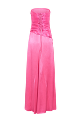 Serena Strapless Taffeta Maxi Dress - Crimson Pink