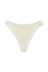 Aesha Floral Crochet Bikini Bottom - Ivory