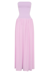 Lyanna Knit And Chiffon Strapless Maxi Dress - Lilac