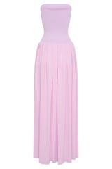 Lyanna Knit And Chiffon Strapless Maxi Dress - Lilac