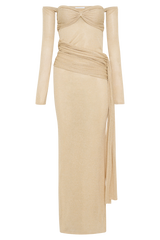 Ingrid Metallic Knit Maxi Dress - Bronze