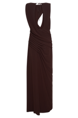 Oria Chiffon Maxi Dress - Cacao Brown