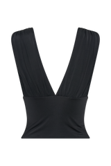 Kerrigan Slinky Ruched Sleeveless Top - Black
