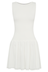 Ashleigh Knit And Chiffon Mini Dress - Ivory