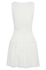 Ashleigh Knit And Chiffon Mini Dress - Ivory