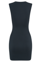 Tatianna Lace Trim Modal Mini Dress - Black