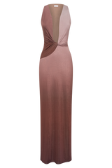 Stella Draped Slinky Maxi Dress - Mocha Ombre