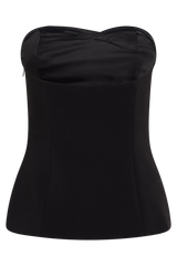 Lindie Strapless Suiting Top - Black