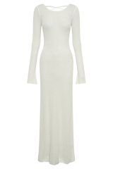 Talia Maxi Open Back Knit Dress - Ivory