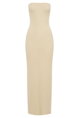 Emmy Strapless Knit Maxi Dress - Wheat