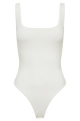 Charlie Recycled Nylon Scoop Neck Bodysuit - White