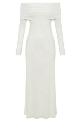 Josie Off Shoulder Mesh Maxi Dress - Ivory