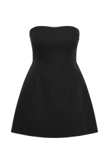 Neeka Strapless Bow Back Mini Dress - Black