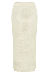 Paris Crochet Midi Skirt - Ivory