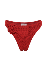 Valencia Rose Crochet Bikini Bottom - Red