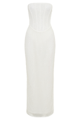 Gemma Strapless Sequin Maxi Dress - White