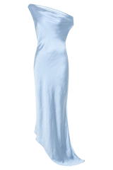 Yvette Slip Maxi Dress With Asymmetrical Hem - Cornflower Blue