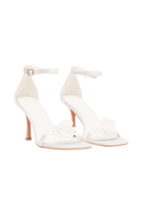 Lara Rose Satin Heel - White