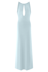 Beryl Slinky Maxi Dress With Pearls - Pale Blue