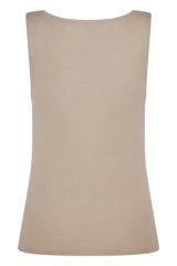 Brenda Draped Front Knit Top - Stone