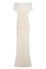 Brynn Orchid Knit Maxi Dress - Ivory