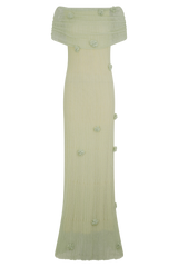 Brynn Orchid Knit Maxi Dress - Pastel Green